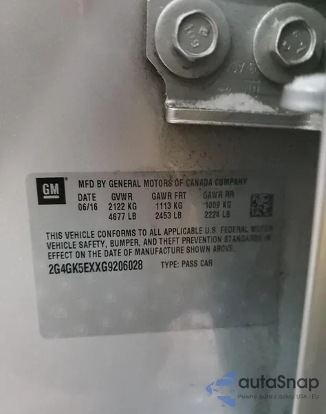 2016 Buick Regal from USA, damaged, VIN 2G4GK5EXXG9206028